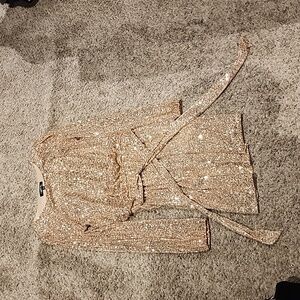 Gold long sleeve dress